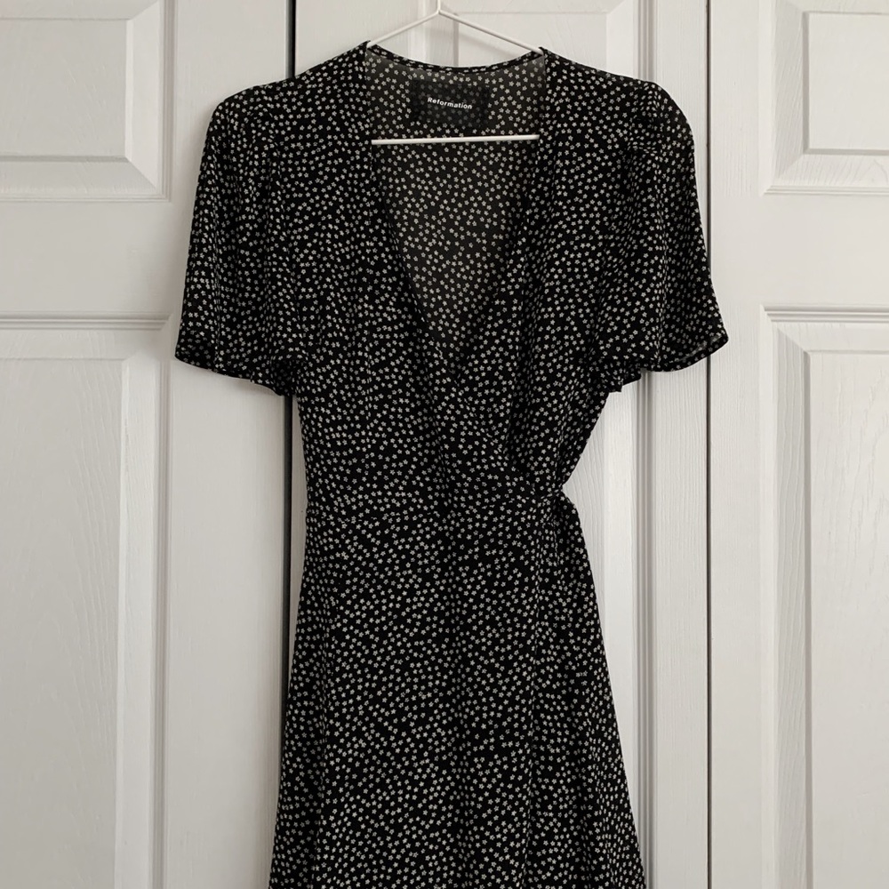 Reformation Adele Mini Wrap Dress